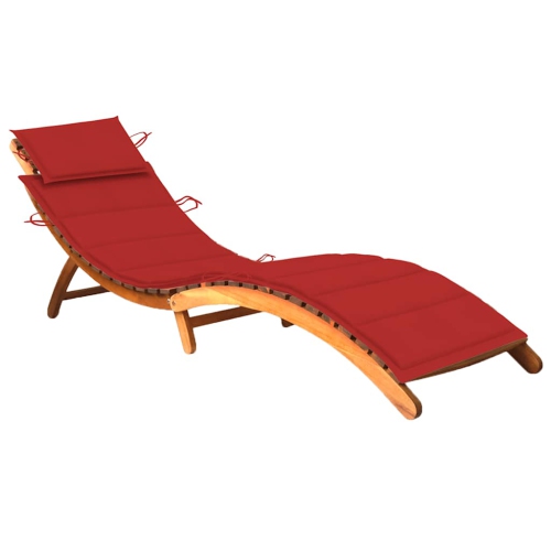 vidaXL Garden Sun Lounger with Cushion Solid Acacia Wood