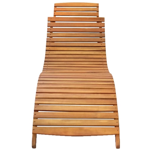 vidaXL Garden Sun Lounger with Cushion Solid Acacia Wood