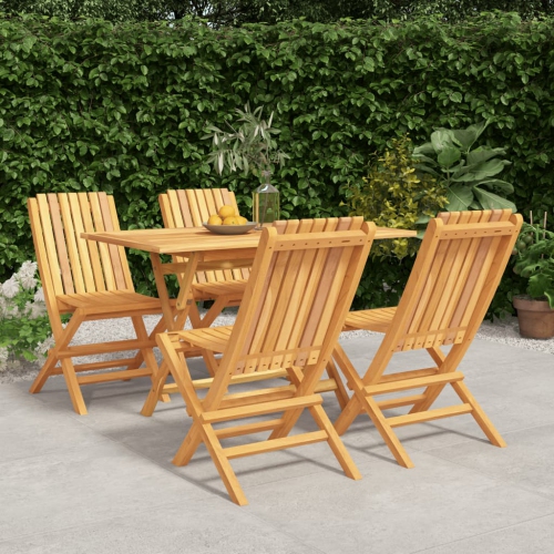vidaXL 5 Piece Garden Dining Set Solid Wood Teak