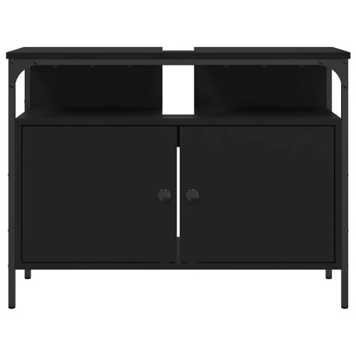 vidaXL Bathroom Sink Cabinet Black 60x30x60 cm Engineered Wood