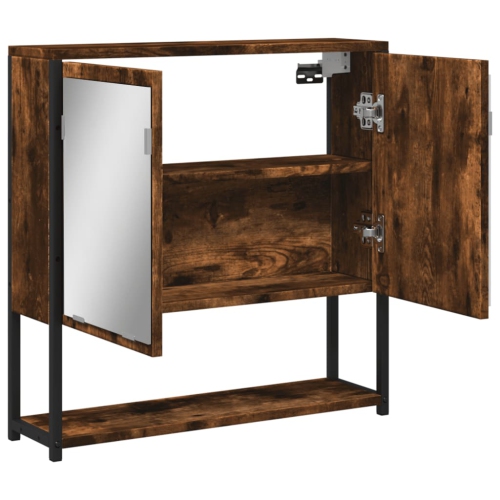 vidaXL Bathroom Mirror Cabinet Smoked Oak 60x16x60 cm Engineered Wood