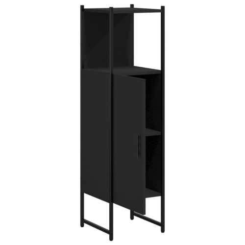 Armoire de salle de bain en bois d'ingénierie noir 3 x 3 x 3 120,5 cm de vidaXL