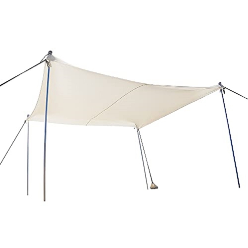 READY COVERS  Pop Up Beach Sunshade 10X10' Complete With 4 Poles & Shovel (White)