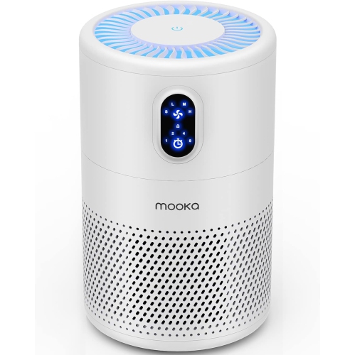 Image 1 de 10.. Purificateurs d'air de MOOKA pour la maison grande pièce jusqu'à 1076&nbsp;pi² Avec filtre à air True HEPA H13 - Blanc