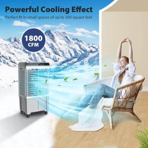 Humidificateur/ventilateur refroidisseur d'air par évaporation portatif 3 vitesses 5,2 gal intérieur/extérieur de Lifeplus 20&nbsp;L