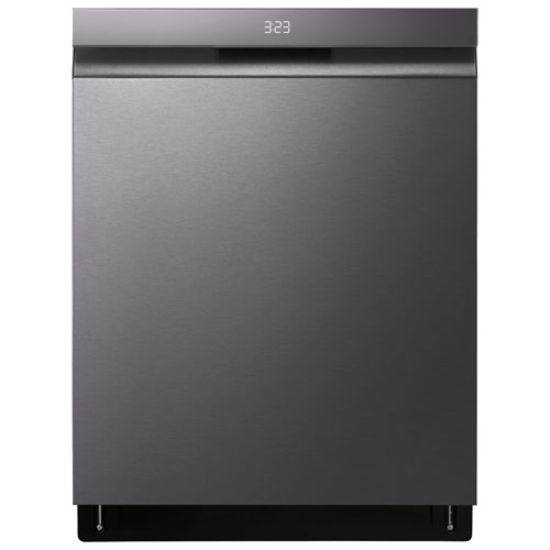 Lave-vaisselle encastrable 24 po 46 dB avec troisième panier de LG - Inox noir