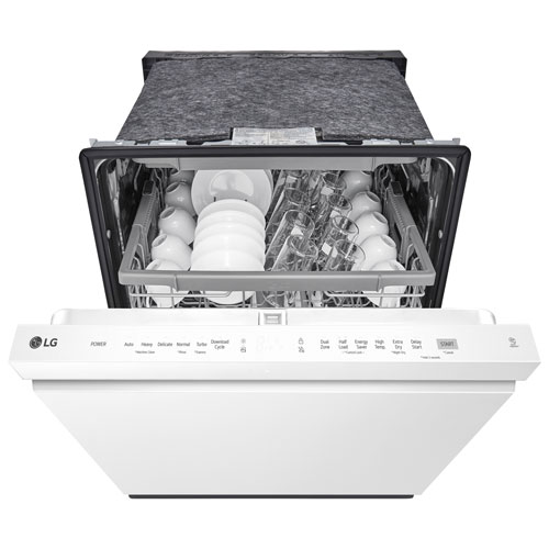 Lave-vaisselle encastrable 24 po 48 dB avec troisième panier de LG - Blanc