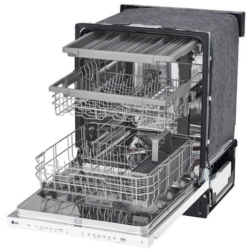 Lave-vaisselle encastrable 24 po 48 dB avec troisième panier de LG - Blanc