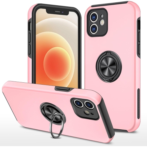 [CS] Étui support magnétique hybride invisible pour anneau pour iPhone 11, rose doré