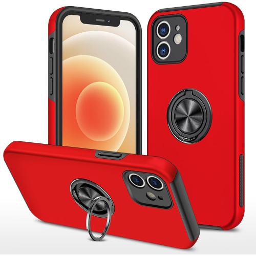 [CS] Étui support magnétique hybride invisible pour anneau pour iPhone 11, rouge