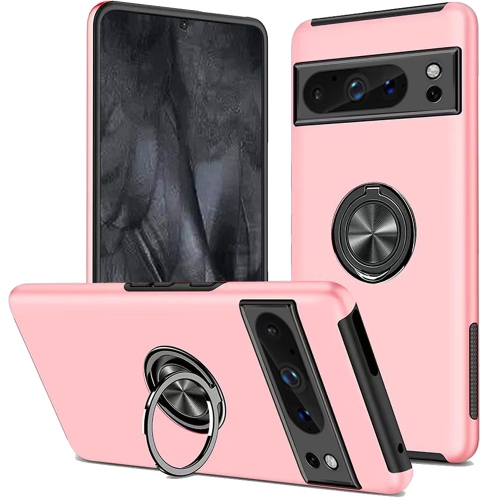 [CS] Étui avec béquille magnétique hybride invisible pour Pixel 8 de Google, rose doré