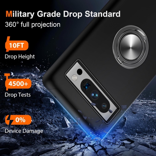 [CS] Hybrid Magnetic Kickstand Invisible Ring Case Cover for Google Pixel 8 Pro, Navy