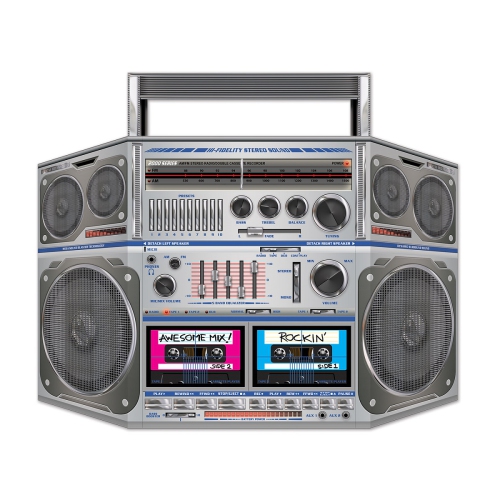 Pack of 6 Rockin' 80's Cassette Player Boom Box Stand-Up Party Decorations 37"