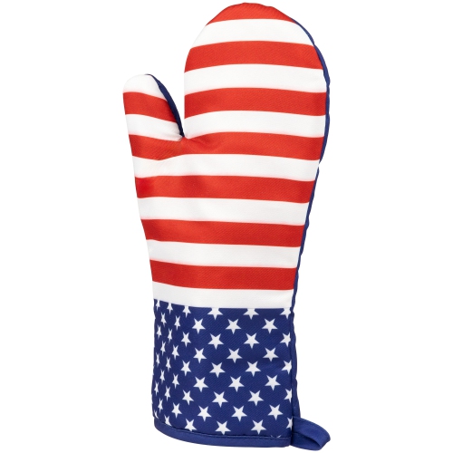 Stars and Stripes Americana Oven Mitts - 13.75" - Red and Blue - Set of 2