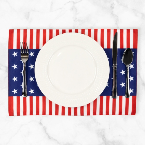 Set of 4 Stars and Stripes Americana Printed Placemats 18"