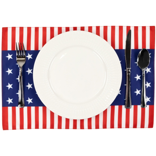 Set of 4 Stars and Stripes Americana Printed Placemats 18"