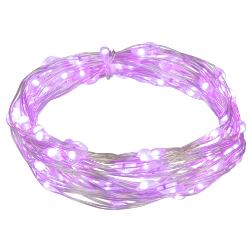 LED Micro Fairy Christmas Lights - Purple - 16' Copper Wire - 100ct