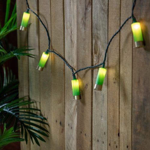 NORTHLIGHT  Shotgun Shells Patio Light Set - And Gold - 6' Wire - 10Ct In Green