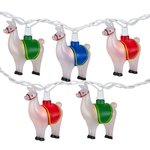 Llama Patio Light Set - White - 6' White Wire - 10ct