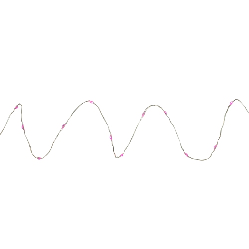 LED Micro Fairy Christmas Lights - Pink - 16' Copper Wire - 100ct