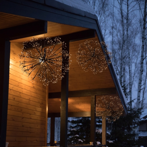 LED Lighted Starburst Ball Christmas Decoration - Micro Fairy Warm White - 20"