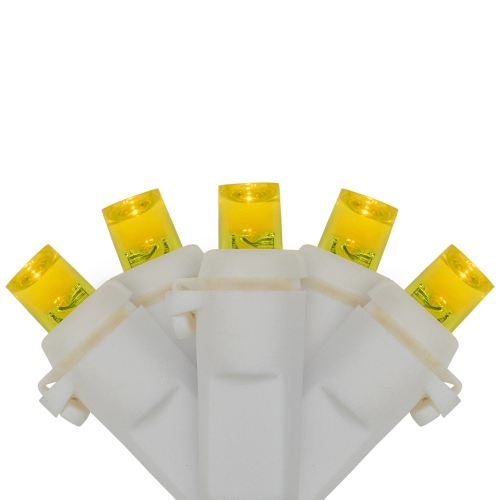 NORTHLIGHT  Led Wide Angle Christmas Lights - - 33' White Wire - 100 Ct In Yellow