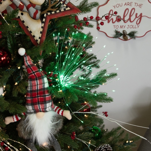 LED Lighted Firework Branch Christmas Decoration - Micro Fairy Green Lights - 20"