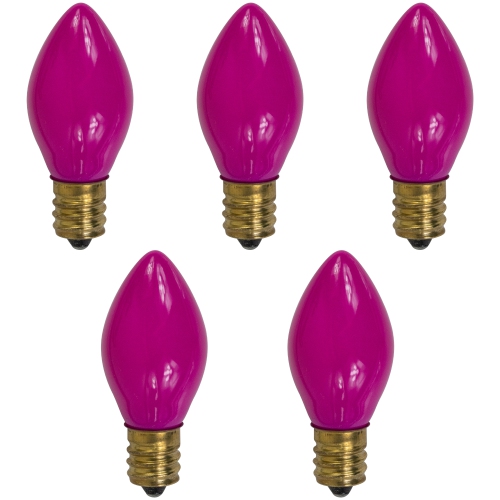 Pack of 25 Opaque Pink C7 Christmas Replacement Bulbs