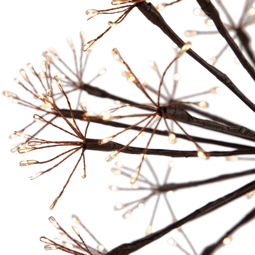 LED Lighted Christmas Starburst Ball Decoration - Micro Fairy Warm White Lights - 12"