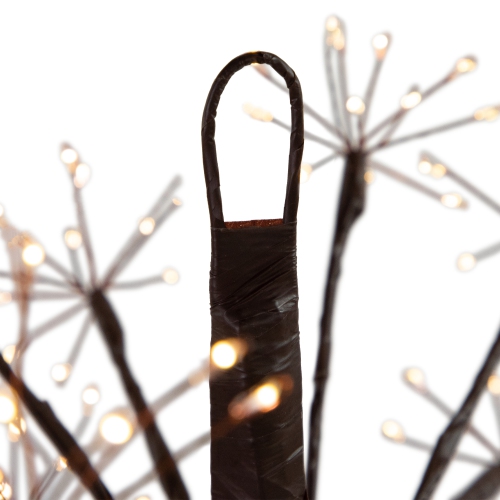 LED Lighted Christmas Starburst Ball Decoration - Micro Fairy Warm White Lights - 12"