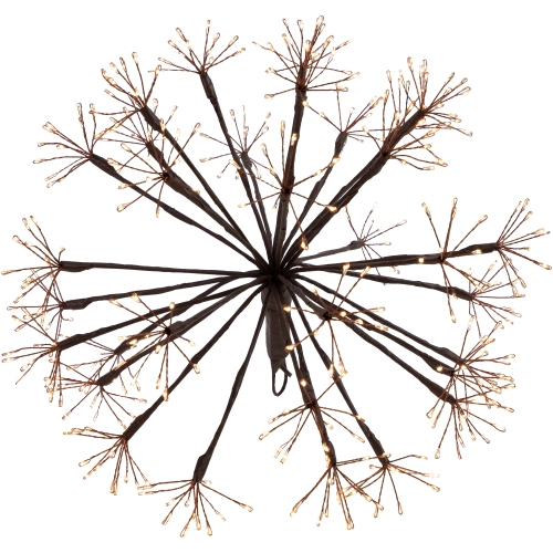 LED Lighted Christmas Starburst Ball Decoration - Micro Fairy Warm White Lights - 12"