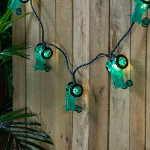 NORTHLIGHT  Tractor Indoor Outdoor Patio Light Set - 6' Wire - 10Ct In Green