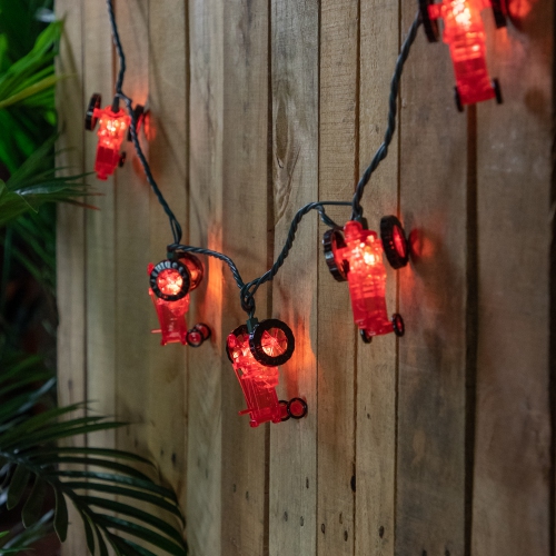 NORTHLIGHT  Tractor Indoor Outdoor Patio Light Set - 6' Green Wire - 10Ct In Red