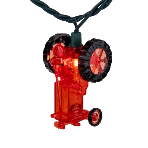 Red Tractor Indoor Outdoor Patio Light Set - 6' Green Wire - 10ct