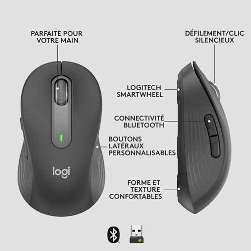 Logitech Signature M650 for Business 4000 DPI Business Wireless Mouse For Small to Medium Sized Hands - Graphite
