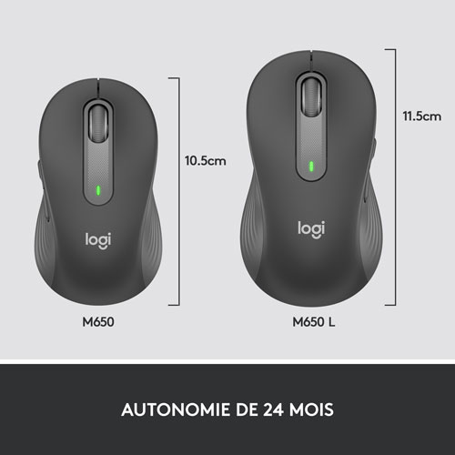 Logitech Signature M650 for Business 4000 DPI Business Wireless Mouse For Small to Medium Sized Hands - Graphite