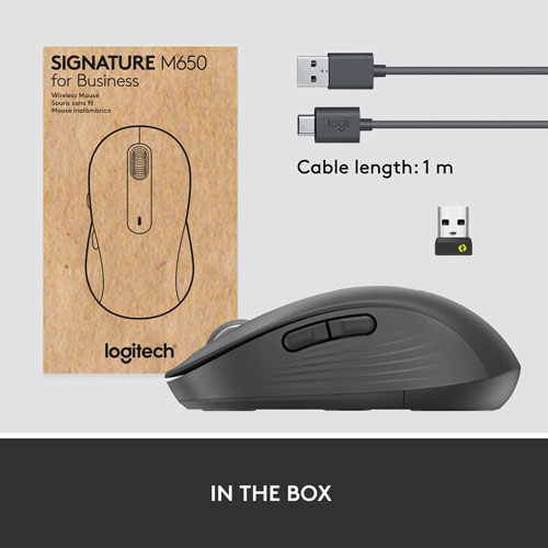 Souris sans fil professionnelle 4000 ppp Signature M650 for Business de Logitech pour mains de petite à moyenne taille - Graphite