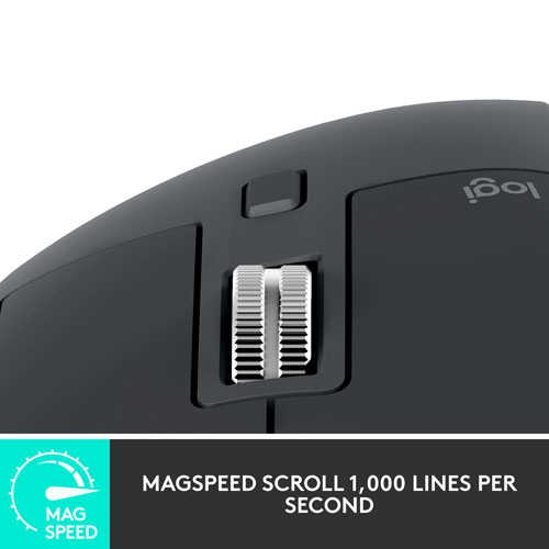 Souris sans fil Bluetooth MX Master 3S pour entreprise de Logitech - Graphite
