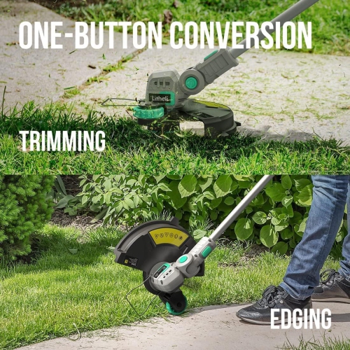 Litheli Cordless String Trimmer 12 Inch, 20V Battery Grass Trimmer, 2-in-1 Weed Wacker with with 2.0Ah Battery and Charger Included for Lawn Trimming.