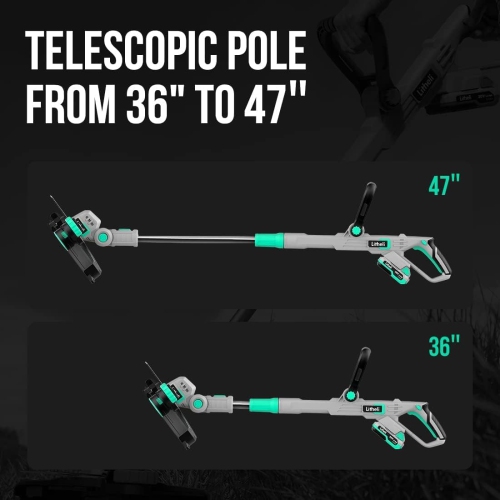 Litheli Cordless String Trimmer 12 Inch, 20V Battery Grass Trimmer, 2-in-1 Weed Wacker with with 2.0Ah Battery and Charger Included for Lawn Trimming.