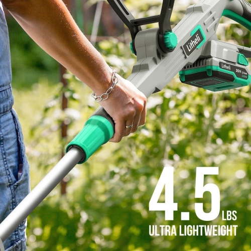 Litheli Cordless String Trimmer 12 Inch, 20V Battery Grass Trimmer, 2-in-1 Weed Wacker with with 2.0Ah Battery and Charger Included for Lawn Trimming.