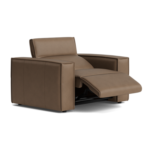 Valencia Emery Top Grain Leather Recliner Seat, Brown