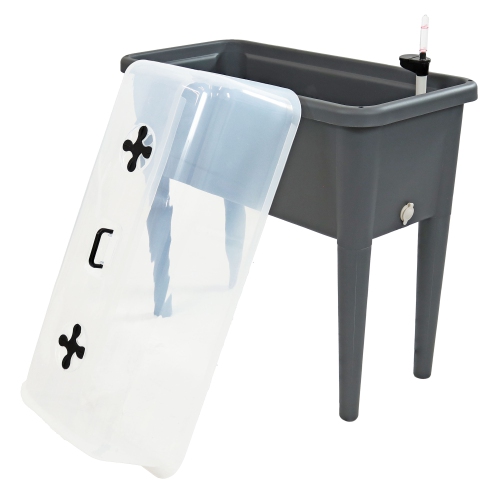 SUNNYDAZE DECOR  Sunnydaze Self-Watering Raised Garden Bed With Cloche Cover Great garden bed