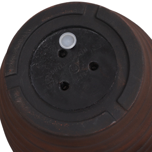 Sunnydaze 16 in Ribbed Polyresin Outdoor Planter - Rust