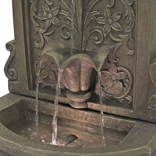 Sunnydaze Lovely Lily Polyresin Flat Back Outdoor Wall Fountain