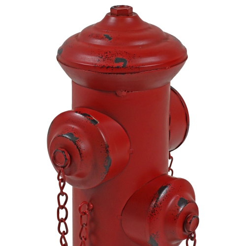 Sunnydaze Fire Hydrant Metal Outdoor Statue - 14 in