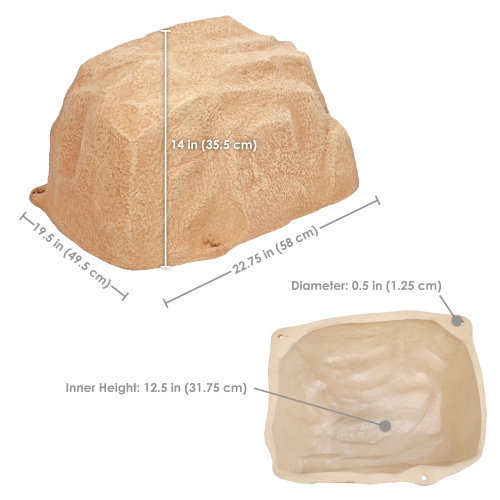 Sunnydaze Low-Profile Artificial Landscape Rock with Stakes - Sand