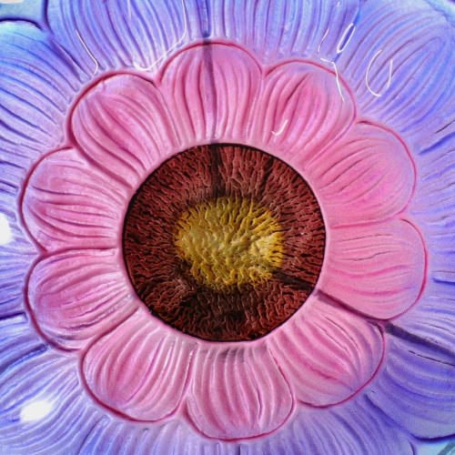 Sunnydaze Deck-Mounted/Staked Glass Bird Bath - Spring Crocus