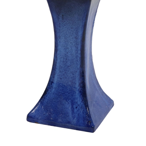 Sunnydaze Nantes Blue Ceramic Bird Bath - 16" H