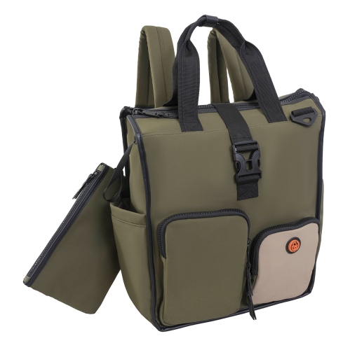 JOAN & DAVID  18 Inch Sport Nylon Colorblock Shopper Workbook Backpack With Two Front Pockets